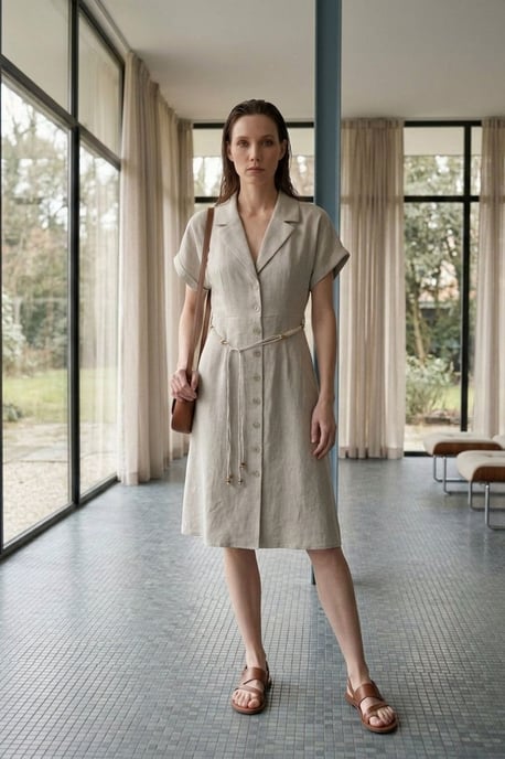 Baumwoll-Popeline Mini-Hemdblusenkleid - Image 3