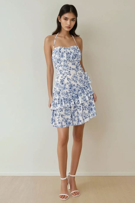 Blumenmuster Minikleid - Image 3
