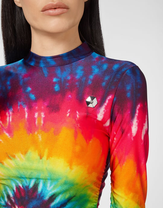 Philipp Plein Kurzes Kleid mit Tie-Dye-Muster - Mehrfarbig - Image 3