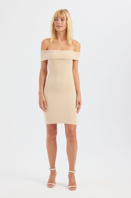 Schulterfreies Mini Bodycon Kleid - Image 1
