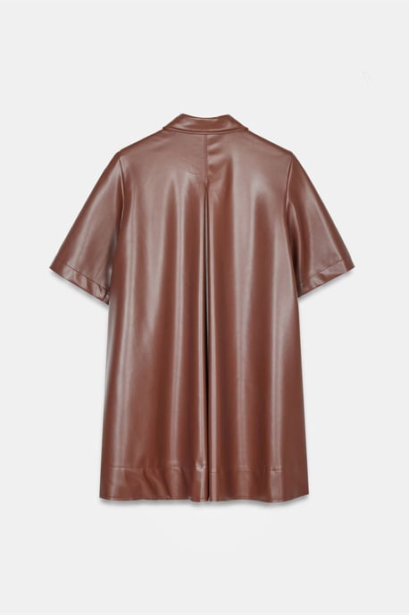 Lässiges Fake-Leder Minihemdkleid - Image 6