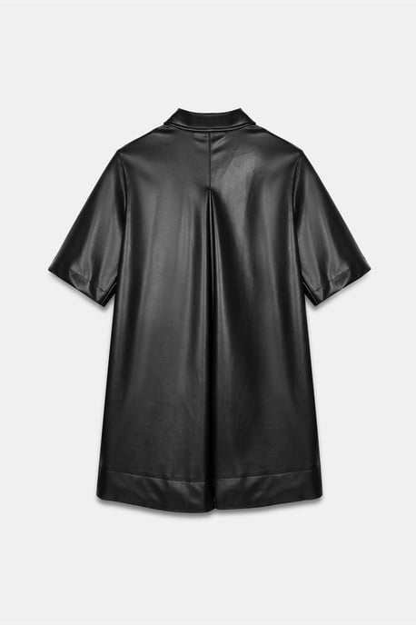 Lässiges Fake-Leder Minihemdkleid - Image 6