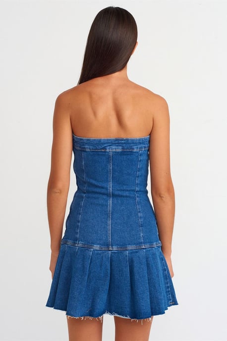 Figurbetontes strapless Denim-Minikleid - Image 2
