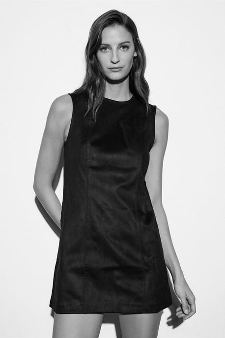Ärmelloses Kunstleder-Minikleid - Image 5