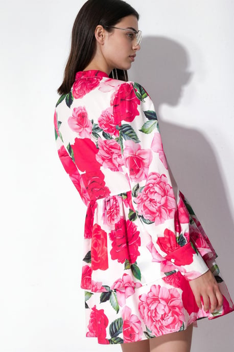 Florales Minihemdkleid mit Schleifendetail - Image 3