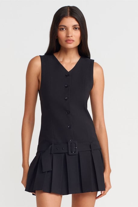 Tailliertes Mini-Kleid mit Gürtel - Image 1