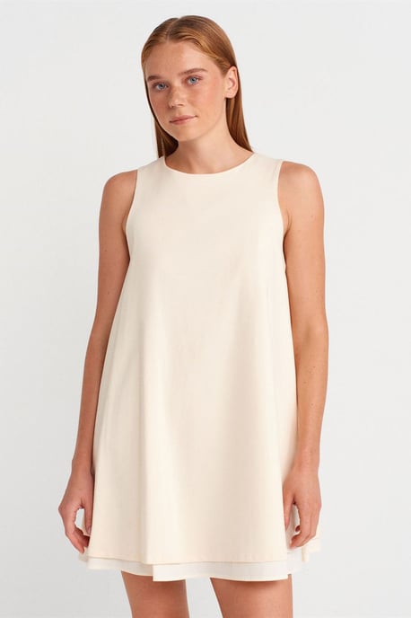 Baumwoll-Popeline Ärmelloses Mini Shift-Kleid - Image 1