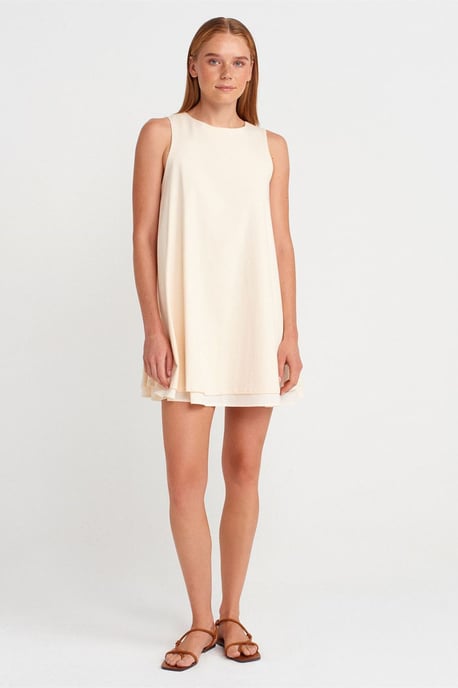 Baumwoll-Popeline Ärmelloses Mini Shift-Kleid - Image 4