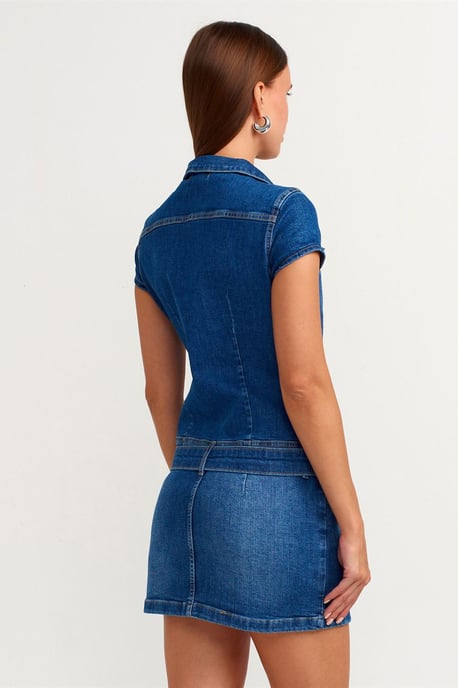 Gürtel-Denim-Minikleid - Image 2