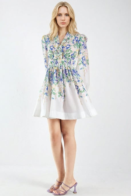 Blumiges A-Linien-Minikleid - Image 4