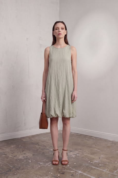 Lässiges Mini-Kleid aus strukturiertem Lyocell - Image 4