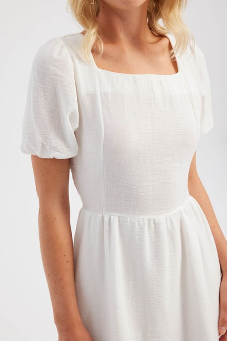 Quadratisch ausgeschnittenes kurzes Ärmel-Minikleid - Image 5