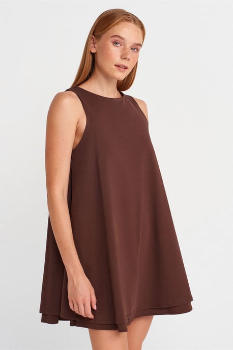 Baumwoll-Popeline Ärmelloses Mini Shift-Kleid - Image 1