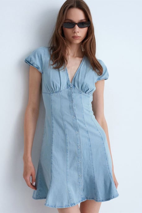 Mini-Denim-A-Linienkleid - Image 3