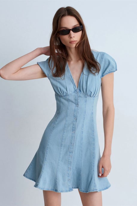 Mini-Denim-A-Linienkleid - Image 4