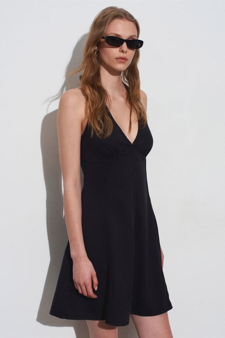 Halter Neck A-Linien Mini-Kleid - Image 4