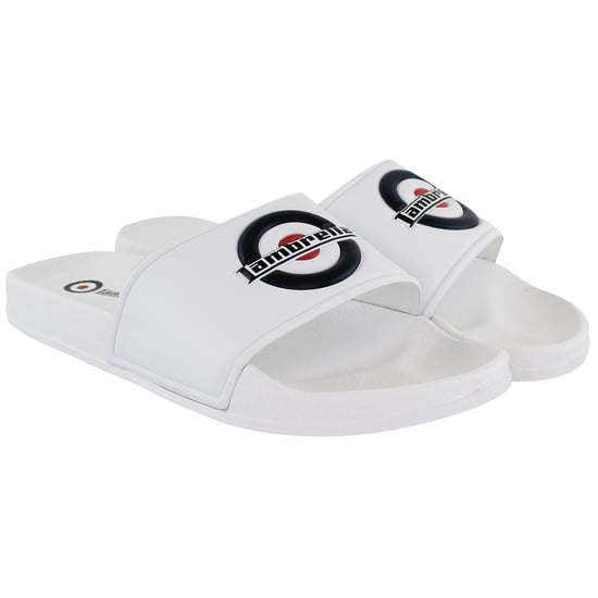 Lambretta Pace Mens White Sliders - Image 3
