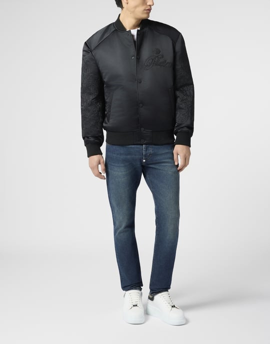 Satin Bomber Jacket Skull Dragons Dragons - Image 4