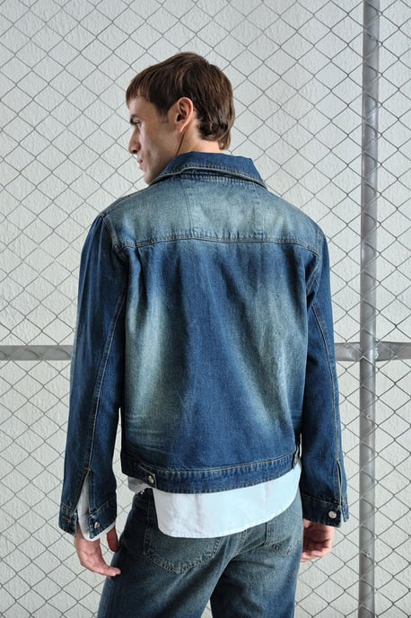 Denimknopfjacke mit Tasche - Image 2