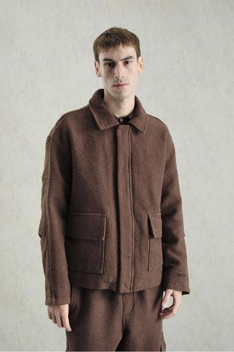 Strukturierte Jacquard-Baumwolljacke - Image 1