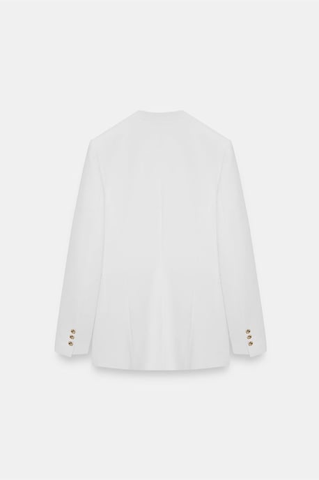Damen Slim Fit Crepe Blazer Jacke - Image 6