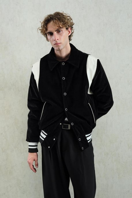 Giesto Farbblockierte Samtjacke - Schwarz - Image 2