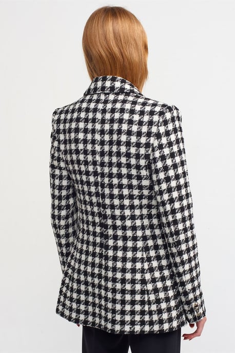 Kariertes Tweed Langblazer-Jackett - Image 2