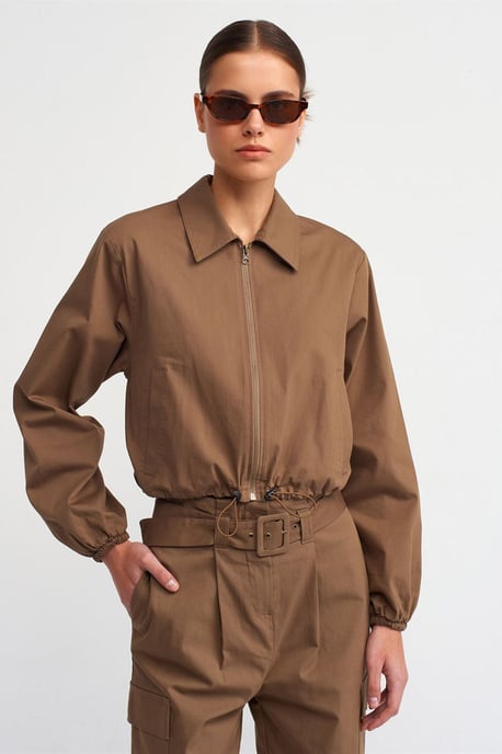 Damen Baumwoll-Popeline Zip-Jacke - Image 1