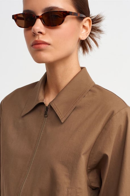 Damen Baumwoll-Popeline Zip-Jacke - Image 4