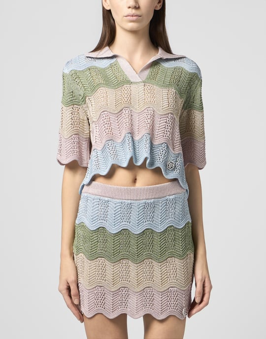 Knitted Polo T-Shirt Color Wave - Image 2