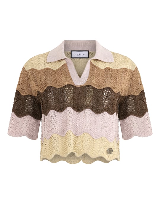 Knitted Polo T-Shirt Color Wave - Image 1