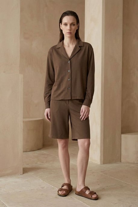 Baumwoll-Popeline-Hemd und Shorts Set - Image 4