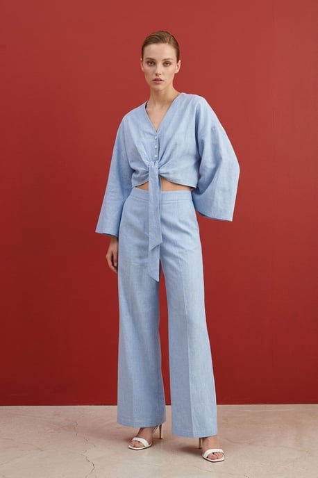 Baumwoll-Co-Ord-Set mit Bindung - Image 1