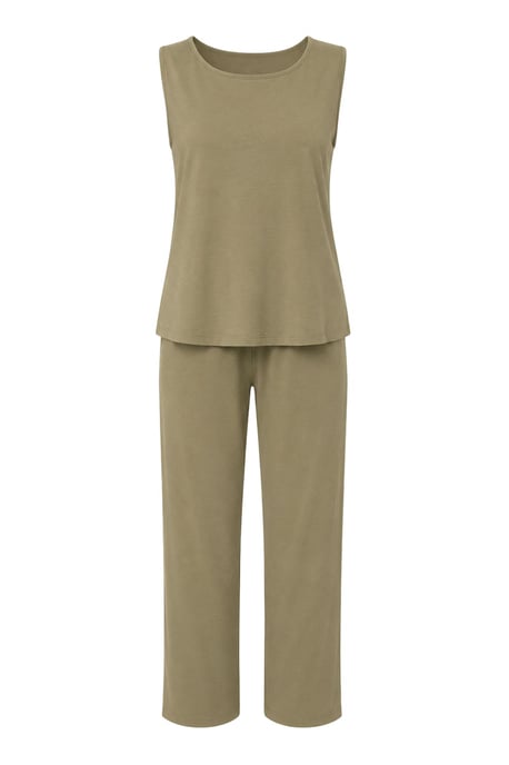 Ärmelloses Vest und weit geschnittene Hosen Set - Image 1