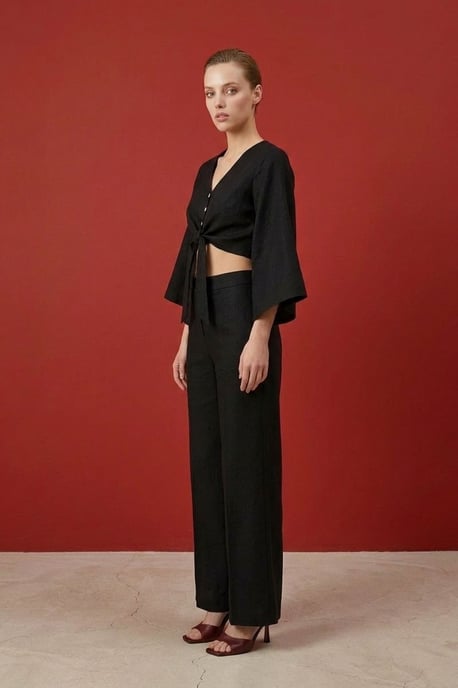 Baumwoll-Co-Ord-Set mit Bindungdetails - Image 6