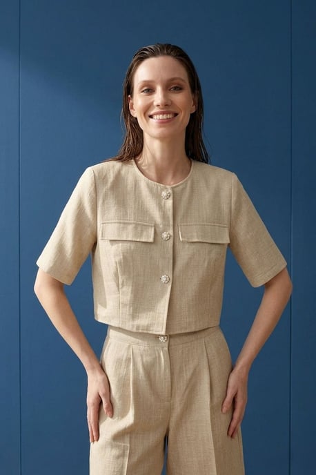 Baumwoll-Popeline-Shirt und Shorts-Set - Image 5