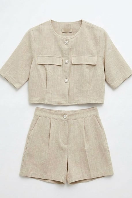 Baumwoll-Popeline-Shirt und Shorts-Set - Image 6
