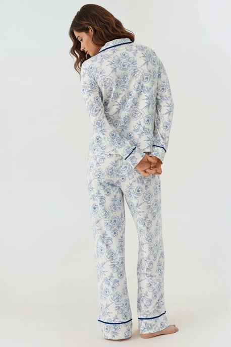 Blumenmuster Langarm Loungewear Pyjama Set - Image 3
