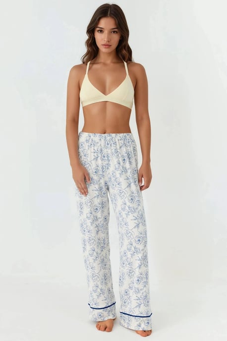 Blumenmuster Langarm Loungewear Pyjama Set - Image 4