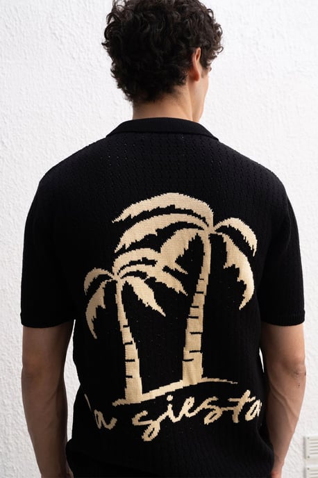 Herren Baumwoll-Polohemd mit Textdruck - Image 2