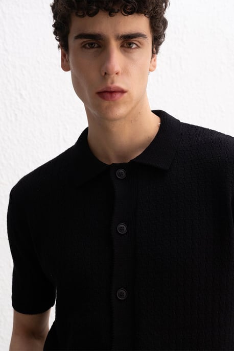 Herren Baumwoll-Polohemd mit Textdruck - Image 4