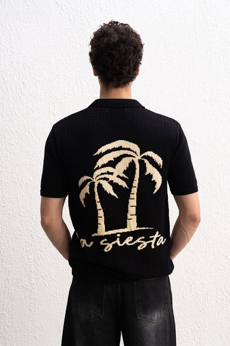 Herren Baumwoll-Polohemd mit Textdruck - Image 5