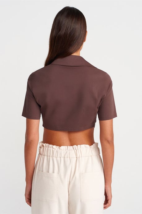 Damen Cropped Popeline Hemd - Image 2