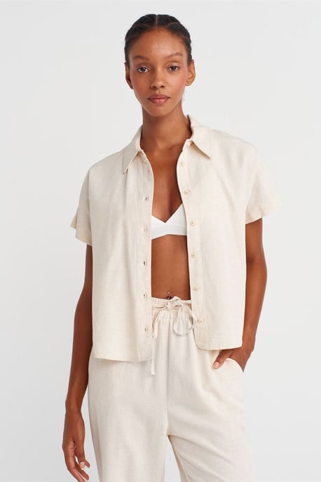 Oversized Crop Shirt - Image 1