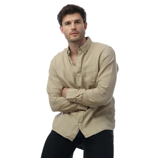 Gant - Hemd für Herren, Stückgefärbt, Leinen, Regulär (Beige) - Image 3