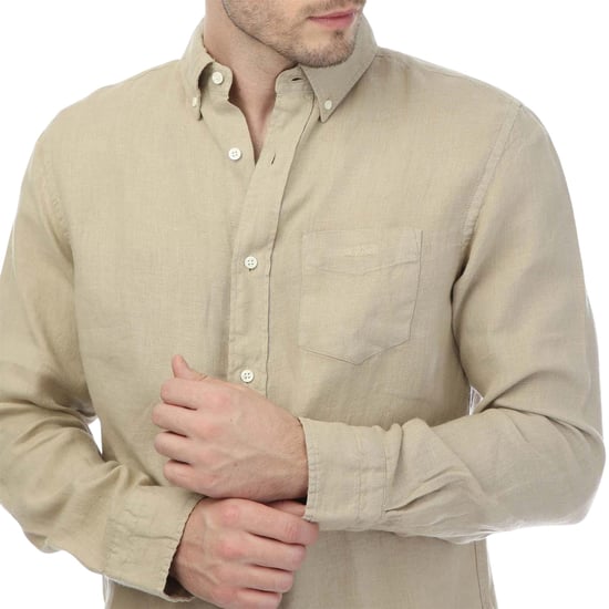 Gant - Hemd für Herren, Stückgefärbt, Leinen, Regulär (Beige) - Image 4