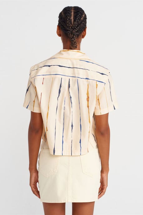 Gestreiftes Crop-Shirt für Damen - Image 2