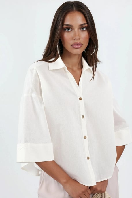 Oversized Leinenmix-Button-Up-Shirt - Image 1