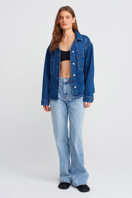 Oversized Baumwoll-Denim-Hemd - Image 4