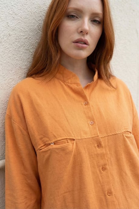 Übergrößen-Leinenmischung Langarmshirt - Image 5